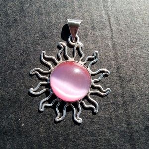 Vintage Jewelry - 🚫SOLD🚫sterling 925 sun pendant pink cat eye Vintage Jewelry - 🚫SOLD🚫sterling 925 sun pendant pink cat eye